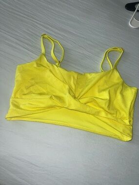 Aerie neon Yellow scoop real good swim top L